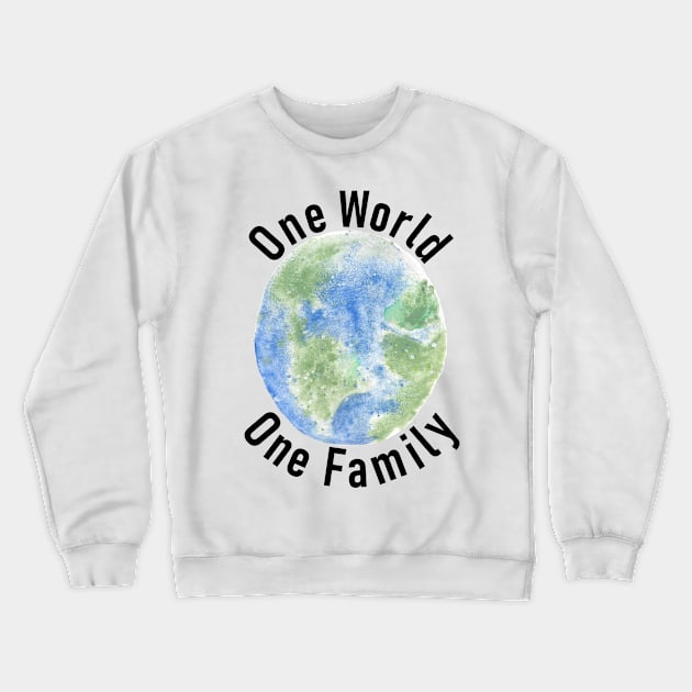 One World One Family Crewneck Sweatshirt by Lunar Scrolls Design